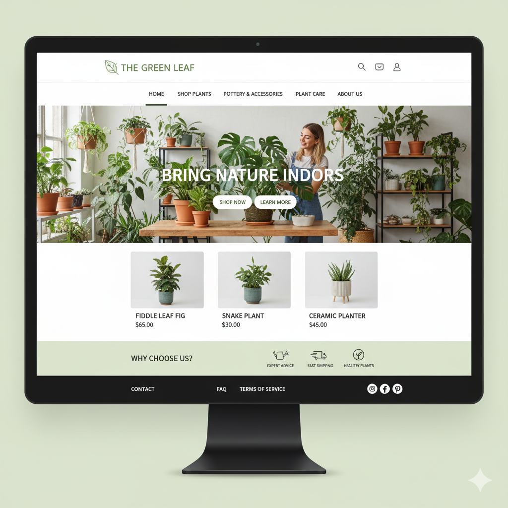E-commerce Store for "The Green Leaf"